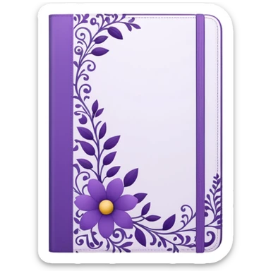 journal white and purple sticker