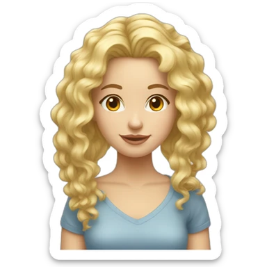 Une fille blonde aux cheveux bouclé sticker