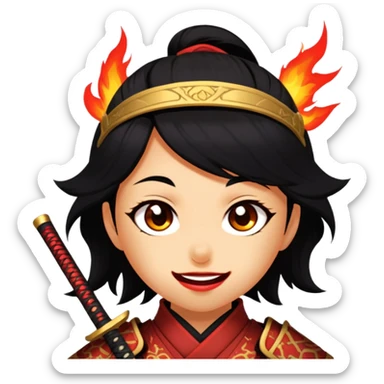 Fire-Wielding Samurai sticker