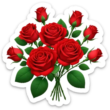 bouquet of realistic rose 15 sticker