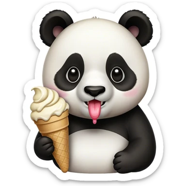 Panda eating ice cream sticker