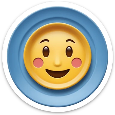 create me an image of ceramic plate emoji sticker