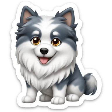Spitz nain bleue merle  sticker