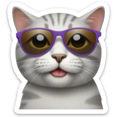 Cat with sunglasses sticker