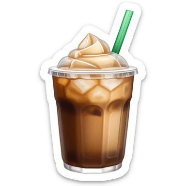 Starbuck ice coffee with ice cubes sticker