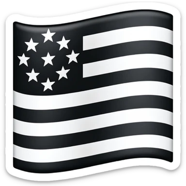 A flag with black and white horizontal lines sticker