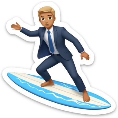 Business man surfing  sticker