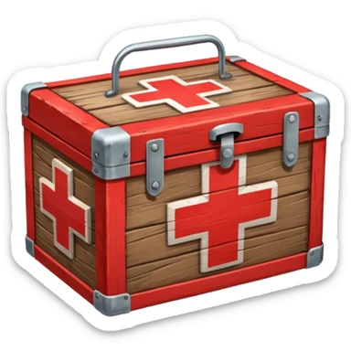 Red cross box sticker