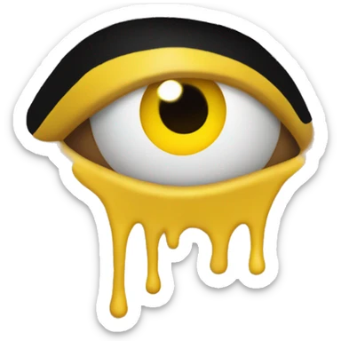 yellow emoji face with eye black paint sticker
