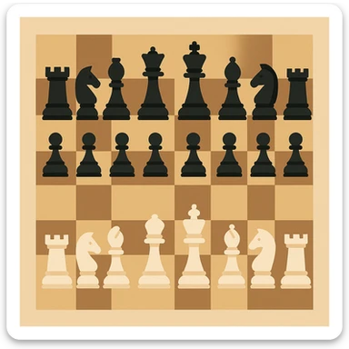 flat design style chess board and pieces sticker