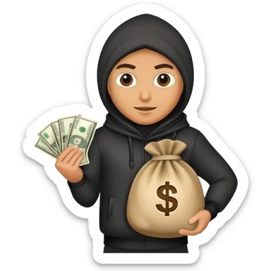 돈자루를 멘 도둑 sticker