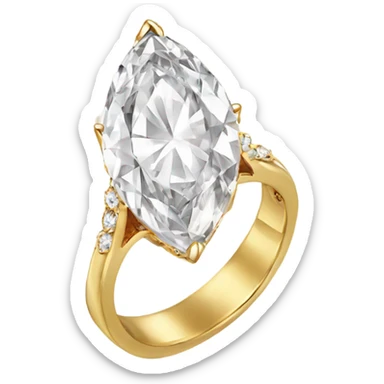 Marquise cut gold diamond ring  sticker