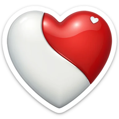 white and red jewel heart sticker