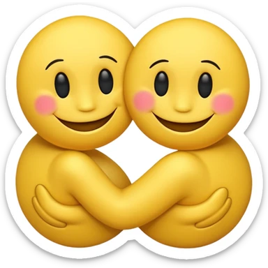 smileys rubbing each others back sticker