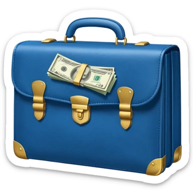 BLUE briefcase AND MONEY sticker