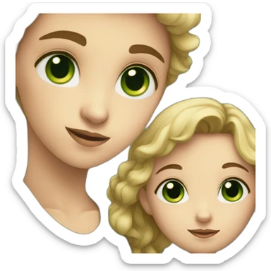 girl with green eyes with boy and their black cat sticker