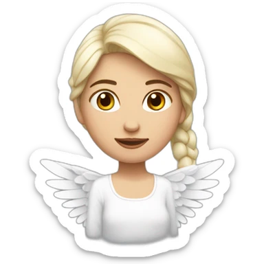Une fille avec des ailes blanches sticker