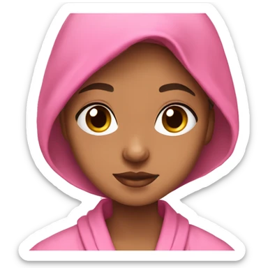 lightskin girl in pink robe sticker