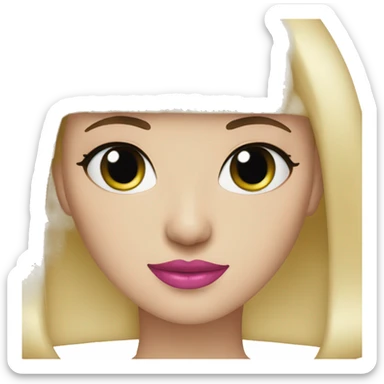 Blonde bangs bob pink lips sticker