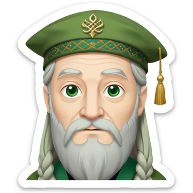 Dumbledore green scotland Tam o'shanter cap with decorative patterns sticker