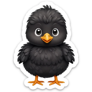 a black baby chick, cute black baby chicken sticker