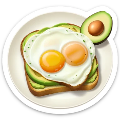 breakfast avocado toast egg sticker