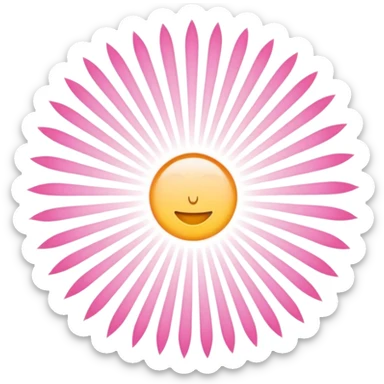 light pink light radiating beams sticker