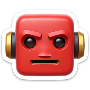 Clash of Clans aesthetic: Cinematic Playful Virtual Boy Portrait Emoji, rendered in a 3D vector-style similar to standard emojis with minimal shading and bold, simplified shapes. A compact, distinct form with signature details, softly glowing with a nostalgic gaming charm. Simplified yet unmistakably iconic, highly detailed and consistent, glowing with a soft radiance and high shine. Stylized with a touch of retro gaming magic and a soft glowing outline, capturing the essence of a beloved gaming relic with a friendly, playful manner! sticker