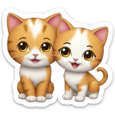Darling and kitty sticker