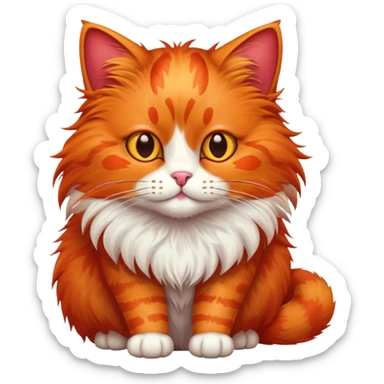 red cat with orange spots sticker