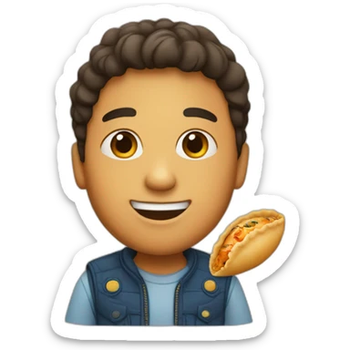 boy with empanada sticker