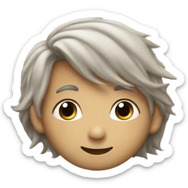 Tucking hair behind the ear amd looking up with a smile sticker