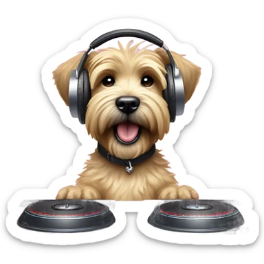 Wheaten terrier puppy djing sticker