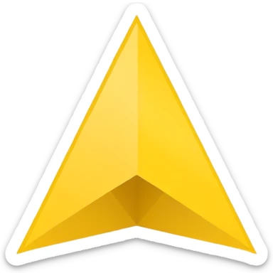 Emoji-style triangular flag, bright yellow, flat design, no folds or shading, simple and clean, minimalistic, centered on plain white or transparent background, high resolution sticker