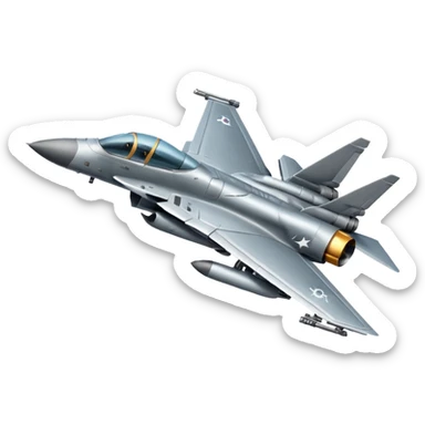 A fighter jet plane with guns  sticker