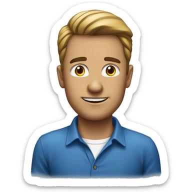 hombre con  una camisa azul corporativa sticker