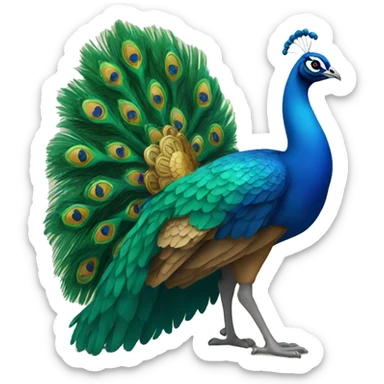 Peacock attached with lion sticker