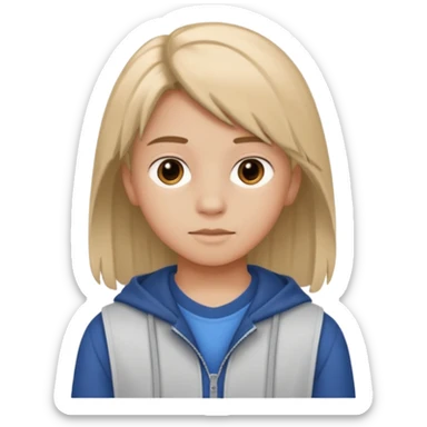 Un niño de 13 años con pelo de Alucin y ropa de alucin sticker