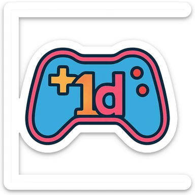 gaming logo with '1d' text, dynamic icon style, energetic and eye-catching sticker