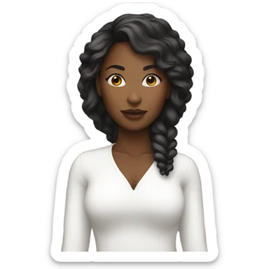 Black woman in a all white outfit sticker
