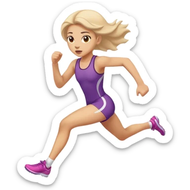 Hurdler girl going over hurdle facing forward sticker