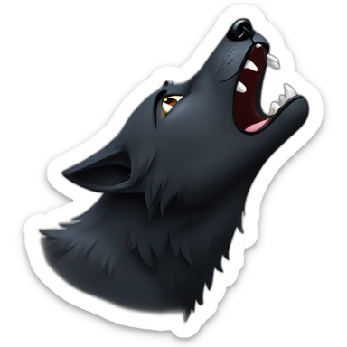 Black wolf howling  sticker
