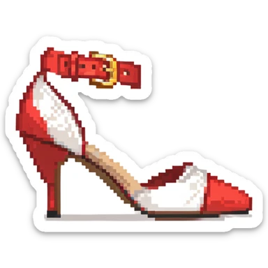 Sonic the Hedgehog's red shoes with white strap and gold buckle sticker
