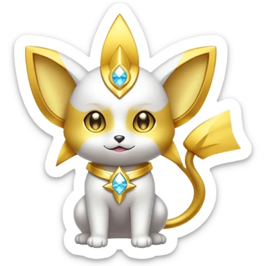 White and Golden Divine Holy Glorious Shiny Sparkly Shinx-Electrike sticker