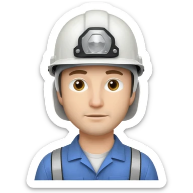 Engineer white helmet sticker
