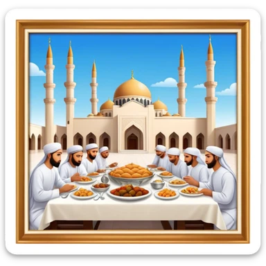 Iftar in Türkiye side by mosque sticker