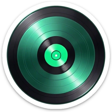 dark emerald vinyl record sticker