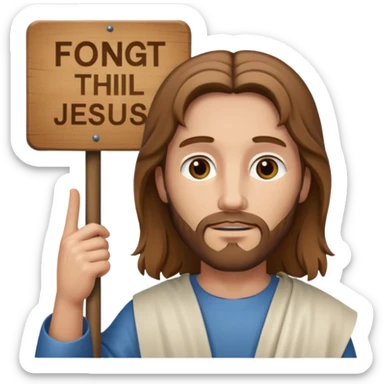 Jésus avec une pancarte dans ses mains dans ses mains sticker