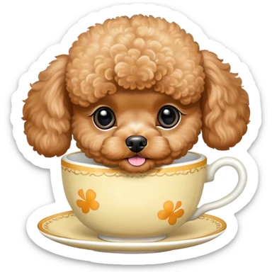 Teacup poodle ￼ apricot color ￼ sticker