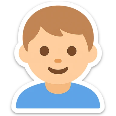 child, flat color icon, clean and modern sticker